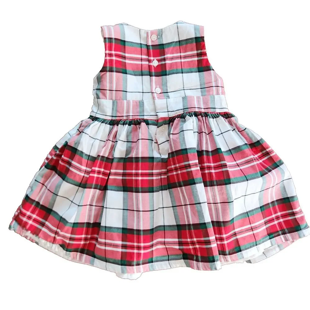 Carter’s Holiday Tartan Plaid Fit & Flare Christmas Dress Red Green 12M